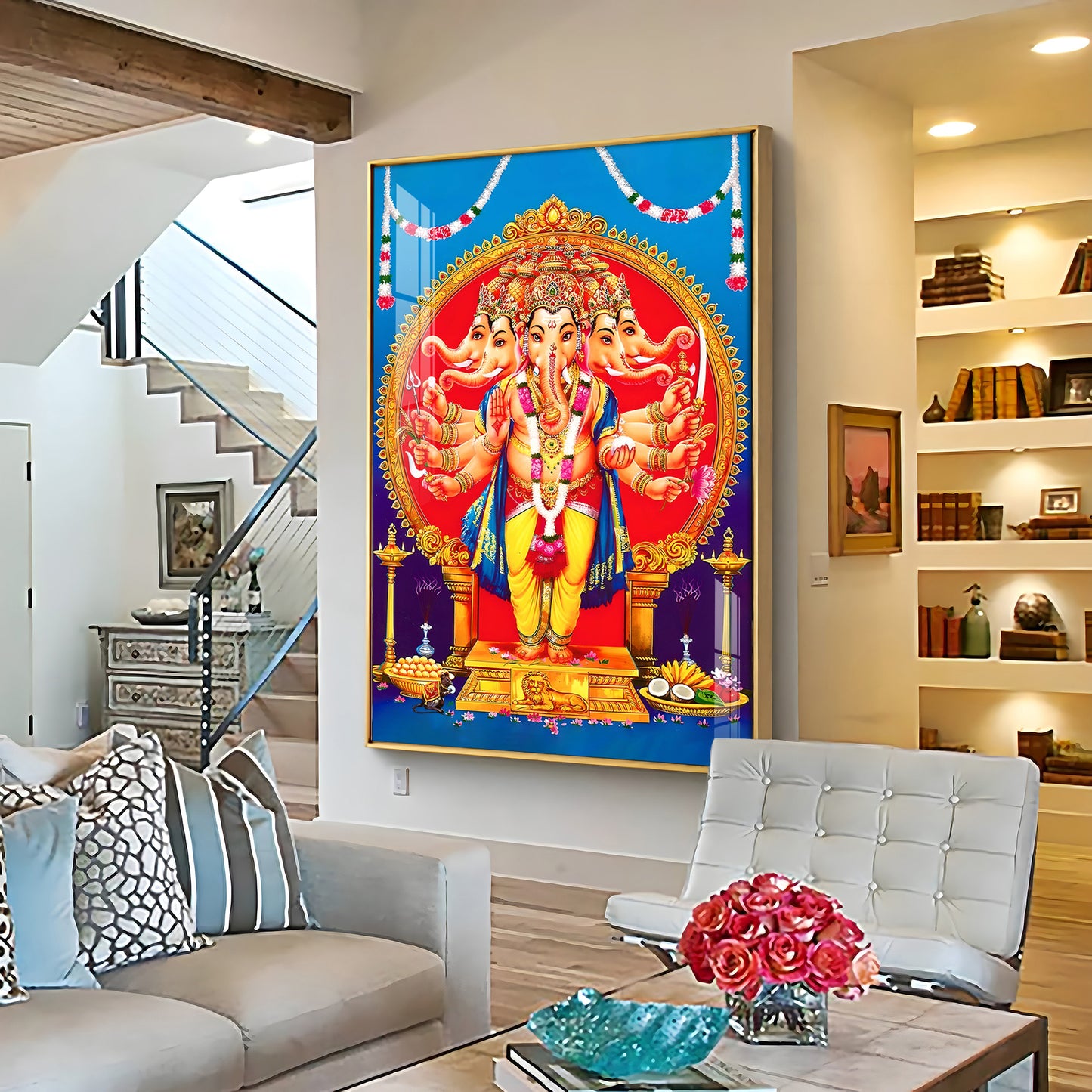 Ganesha's Embrace Premium Vertical Acrylic Wall Art