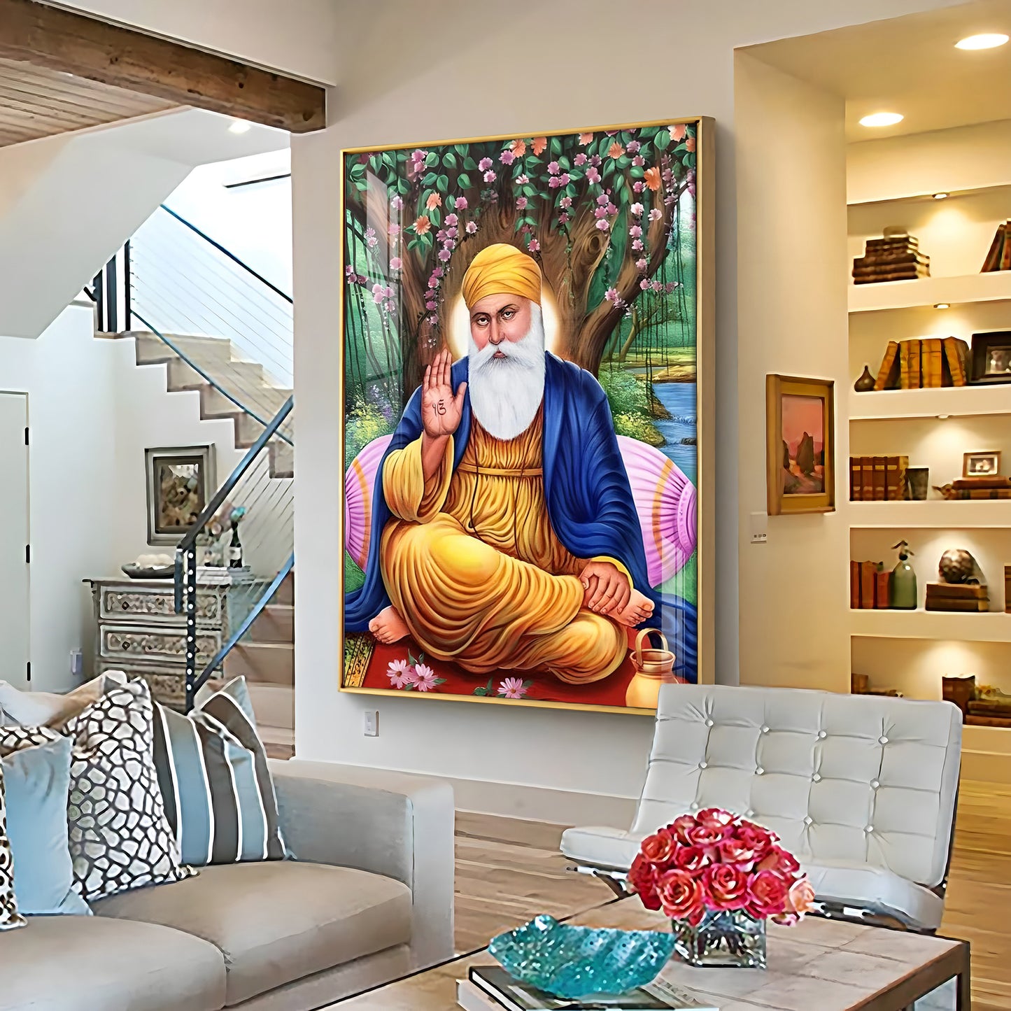 Meditative Guru Ji Premium Vertical Acrylic Wall Art