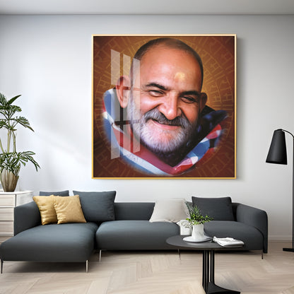 Neem Karoli Baba Premium Acrylic Square Wall Art