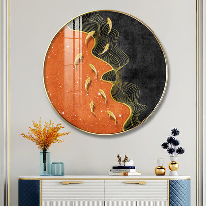Goldfish Delight Premium Acrylic Round Wall Art