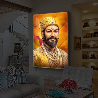 Chhatrapati Shivaji Modern Luxury Backlight Vertical Wall Art
