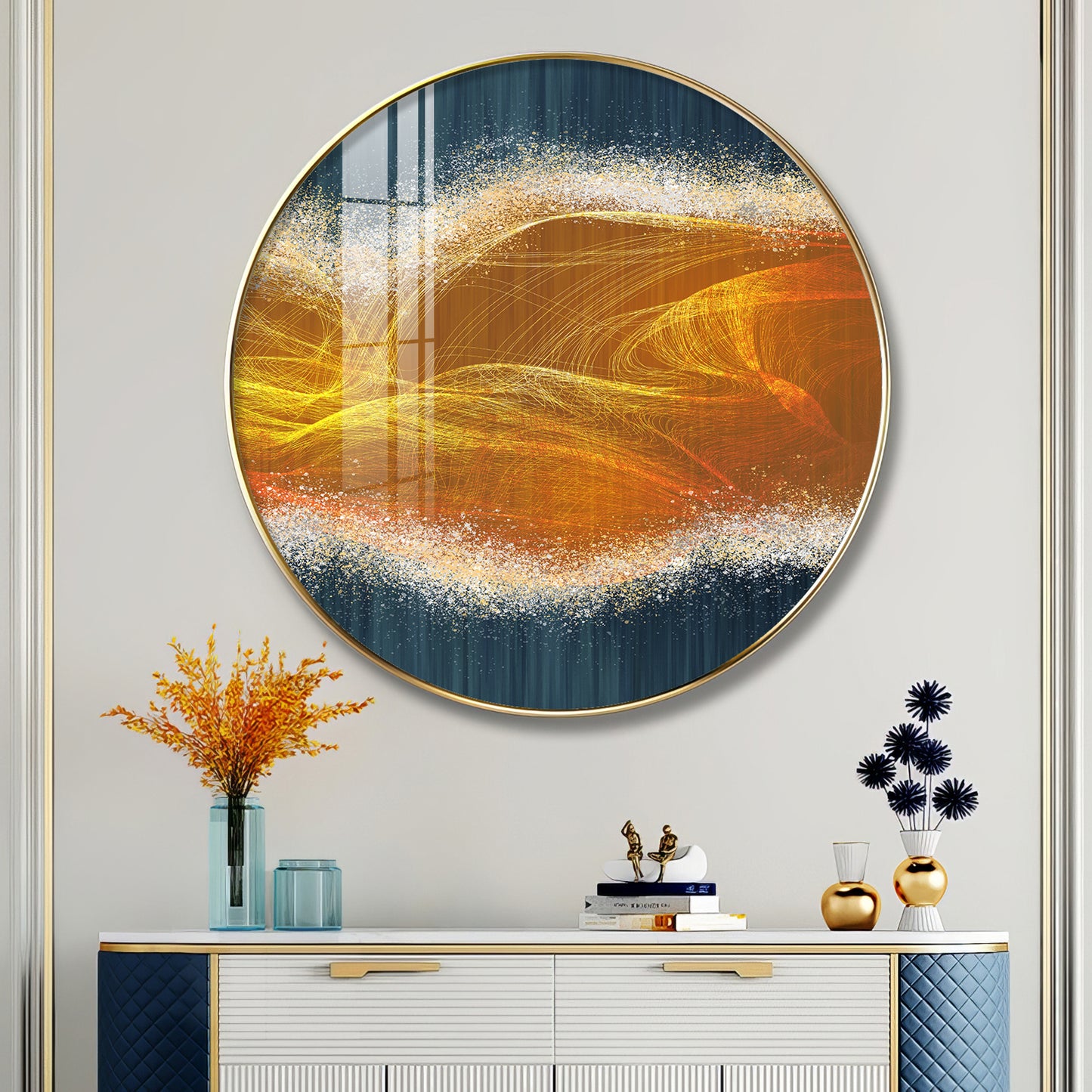 Waveform Whirl Premium Acrylic Round Wall Art