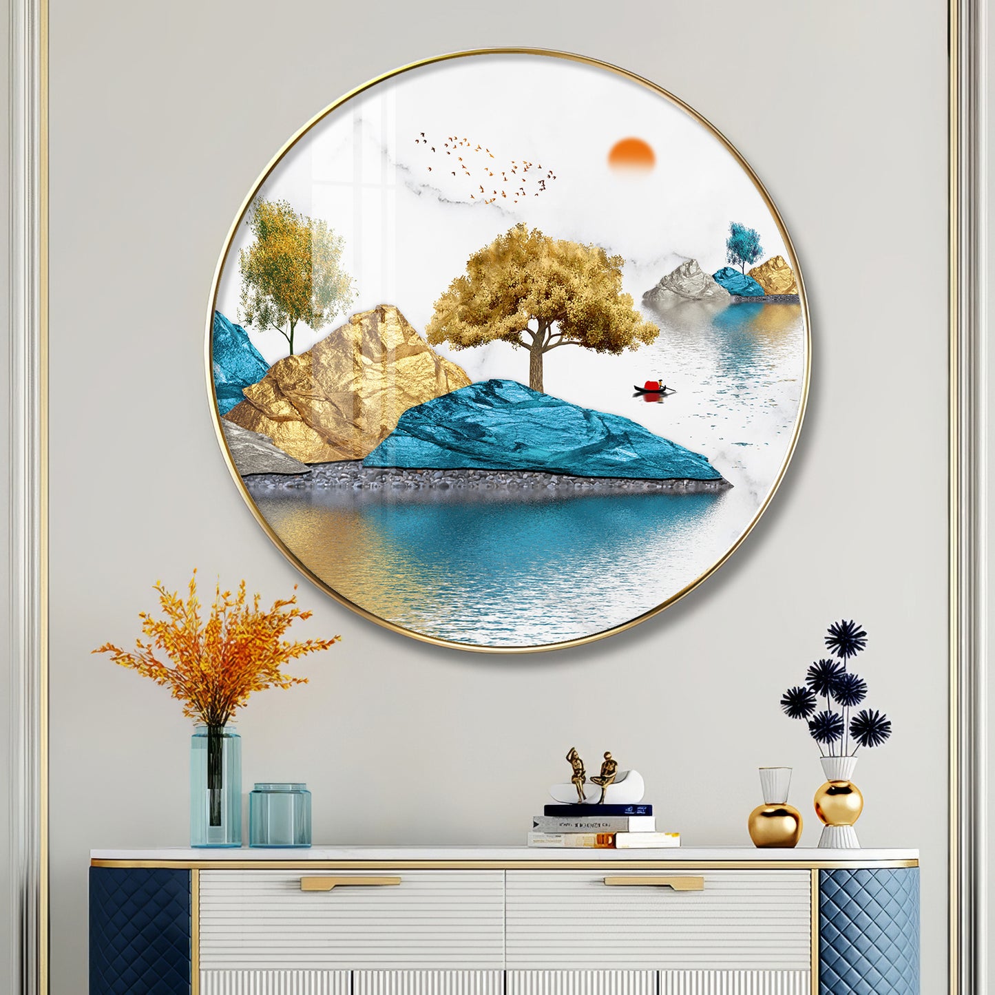 Lakebound Ascent Premium Acrylic Round Wall Art