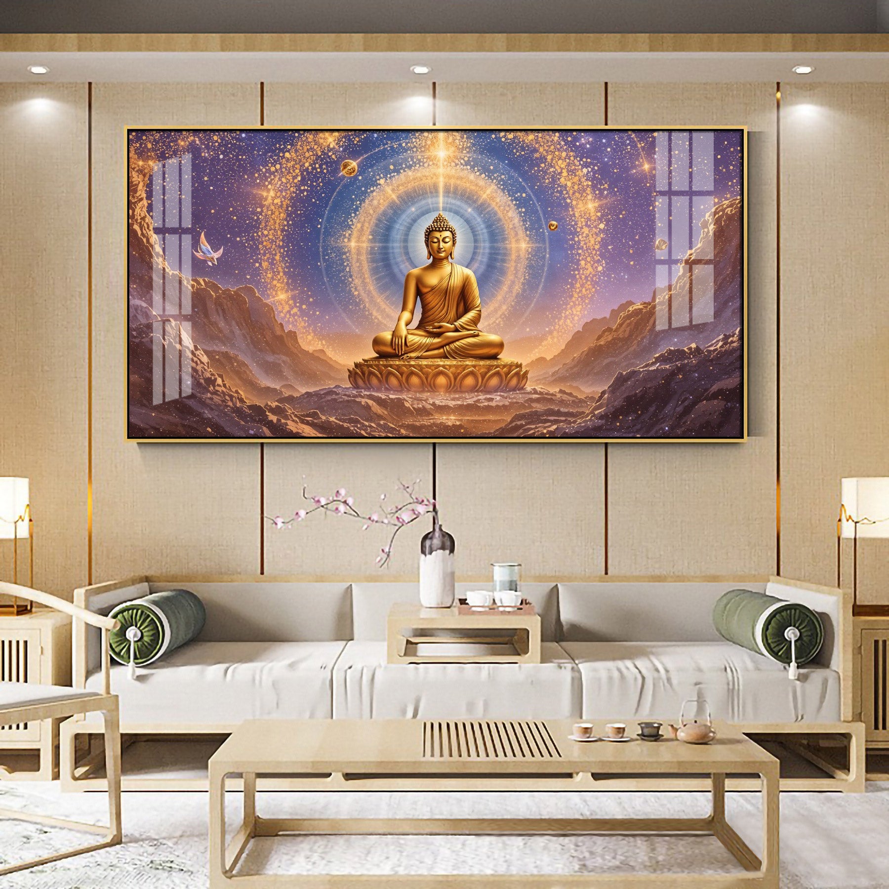 The Meditative Canvas Of Buddha Premium Acrylic Horizontal Wall Art
