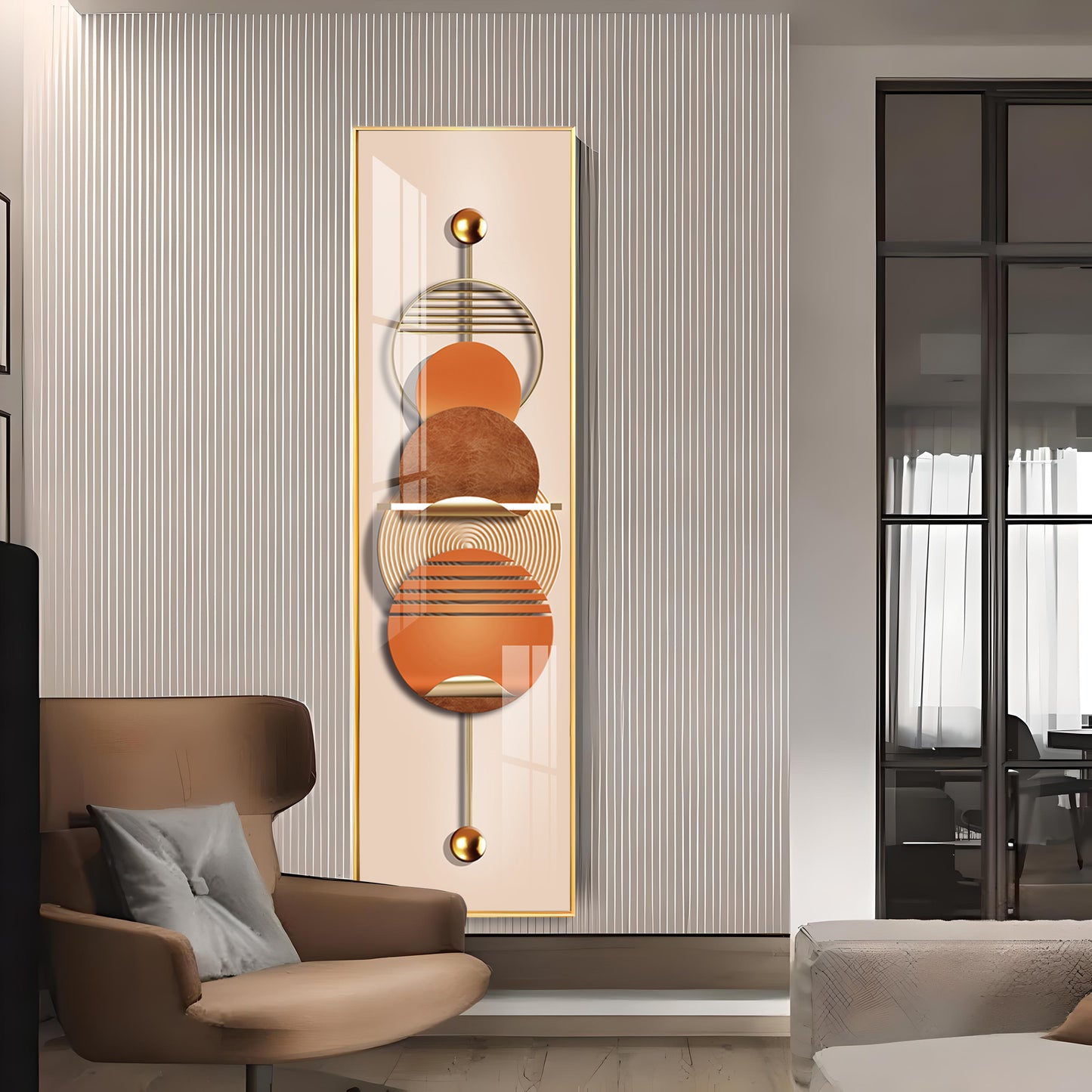 Creative Decor Abstract Geometry Premium Acrylic Vertical Wall Art