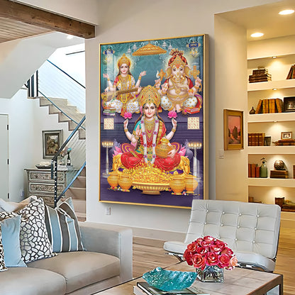 Goddess Grace Of Laxmi Premium Acrylic Vertical Wall Art