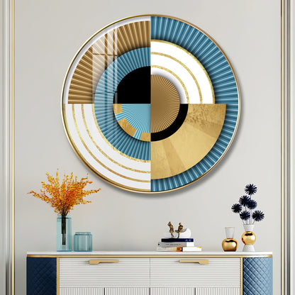 Luxe Waves Premium Acrylic Round Wall Art