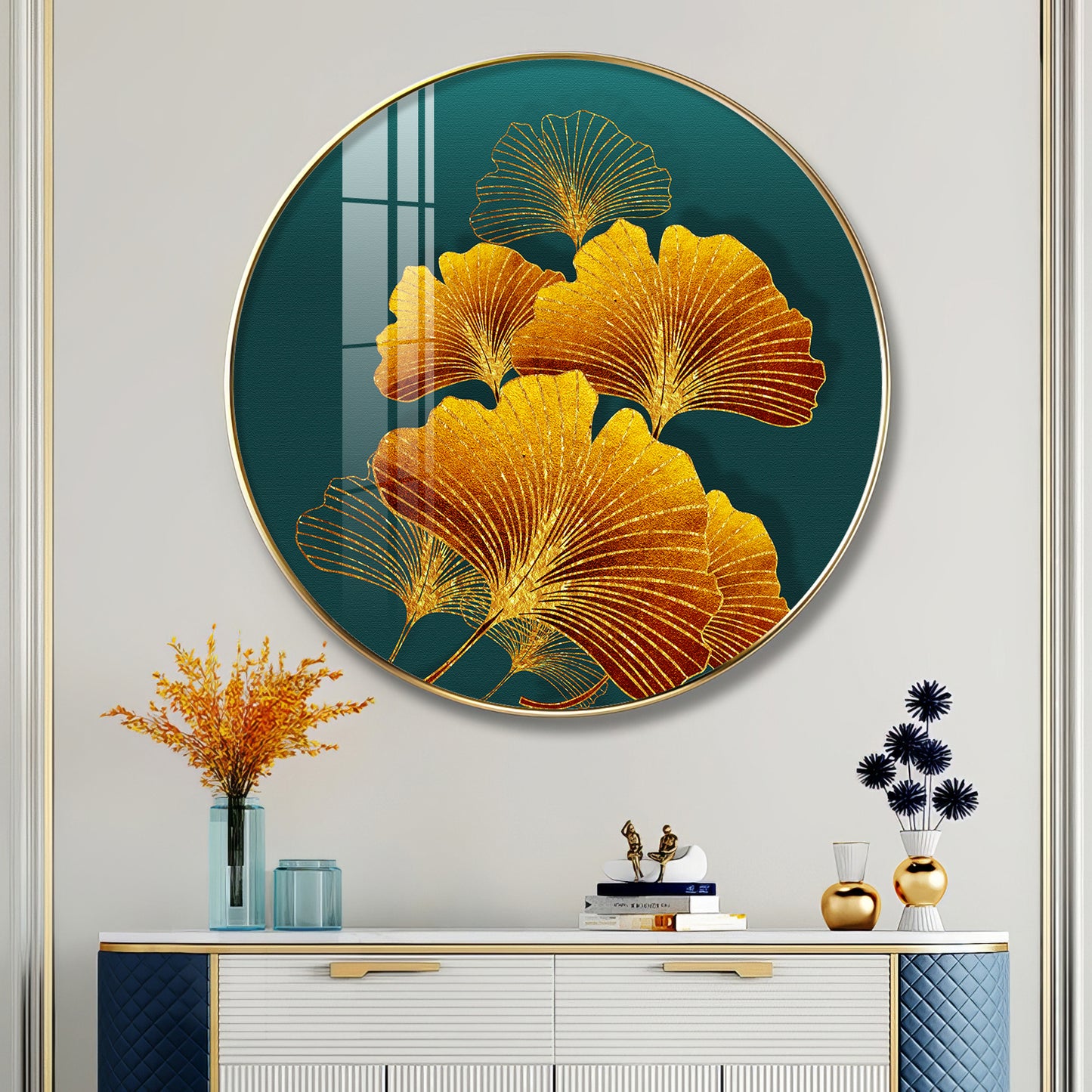 Sunlit Blossom Premium Acrylic Round Wall Art