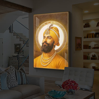 Guru Govind Singh Ji Modern Luxury Backlight Vertical Wall Art