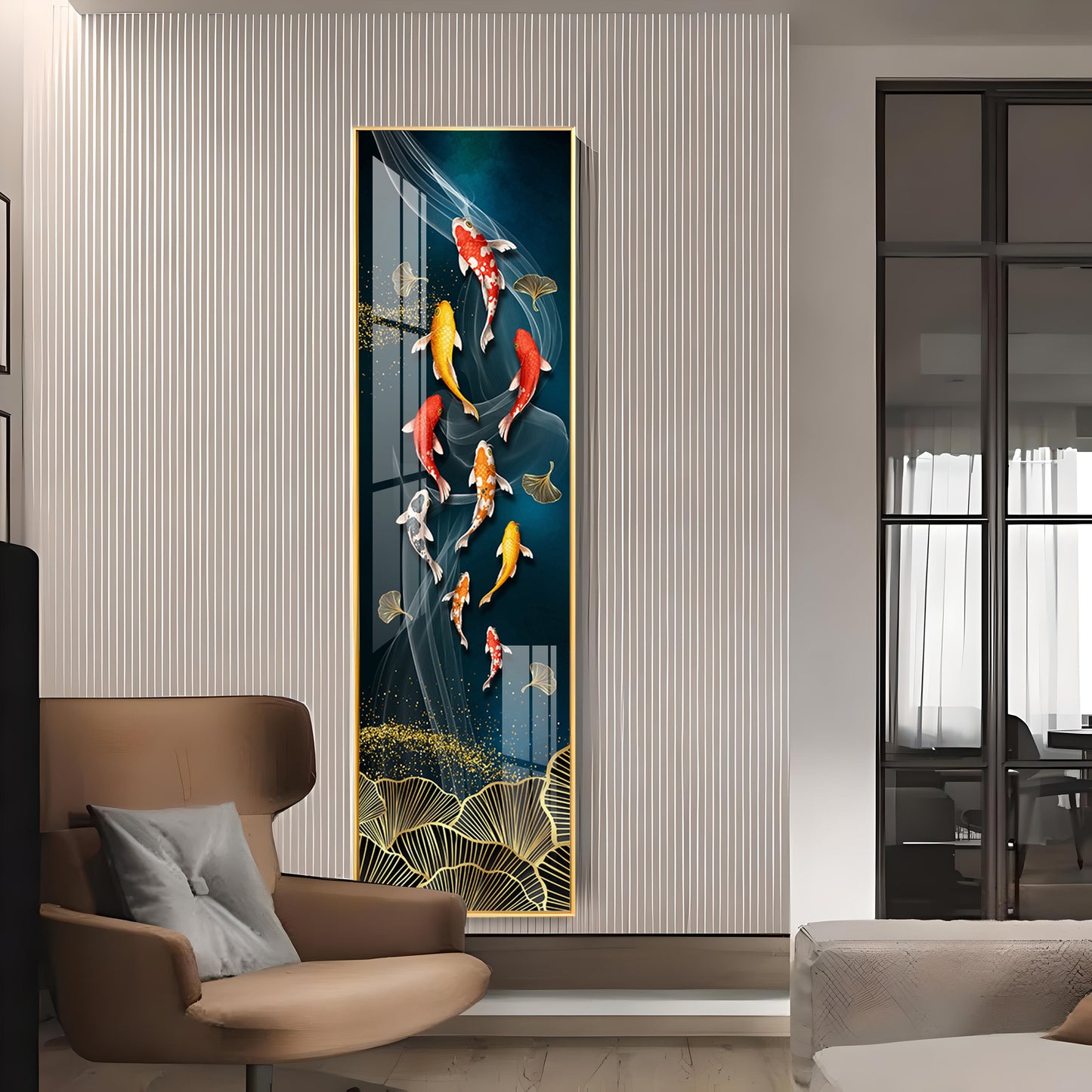 Koi Fish Premium Acrylic Vertical Wall Art