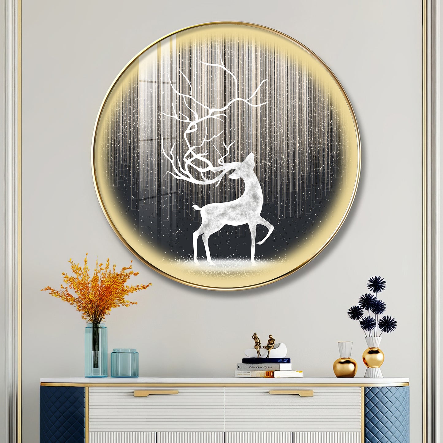 Enchanted Deer Premium Acrylic Round Wall Art
