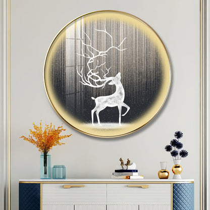 Enchanted Deer Premium Acrylic Round Wall Art