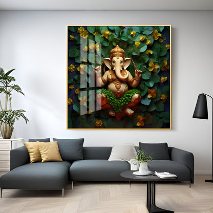 Eco-Friendly Ganpati Premium Acrylic Square Wall Art