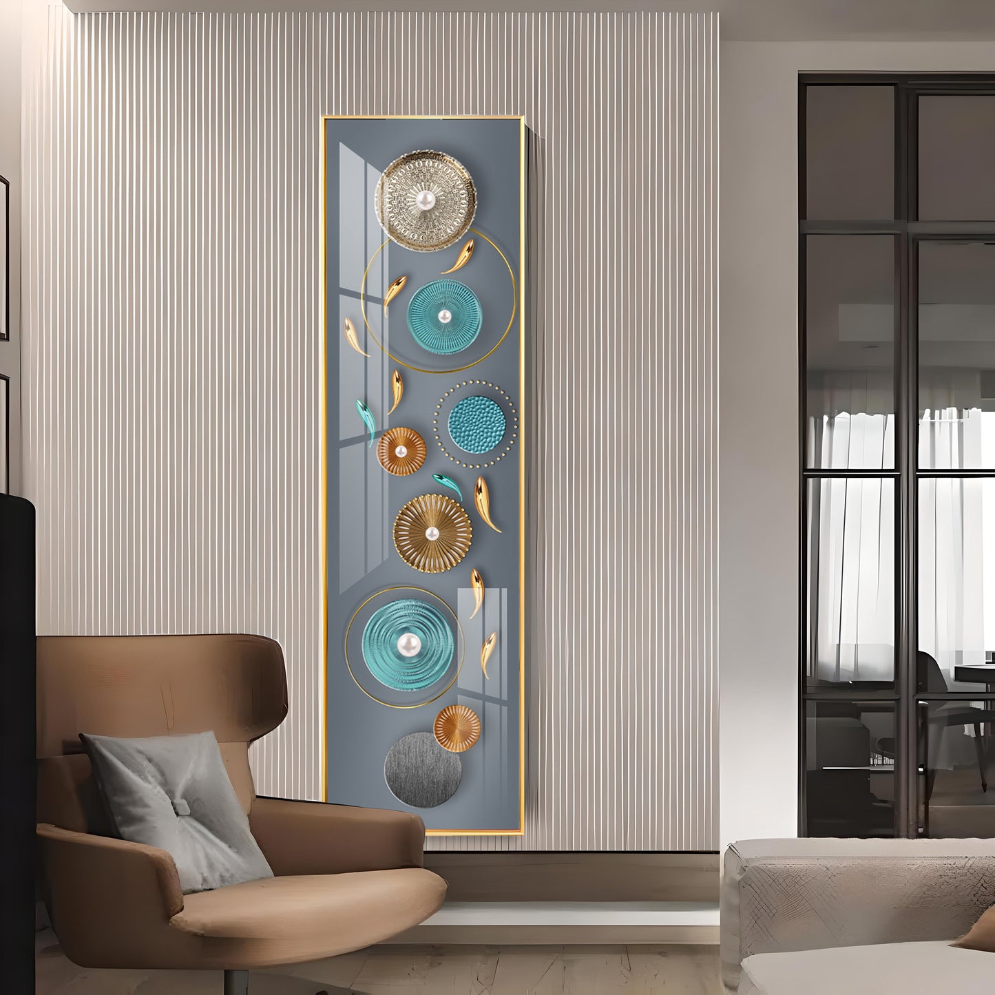 Elegance of Grey Premium Acrylic Vertical Wall Art