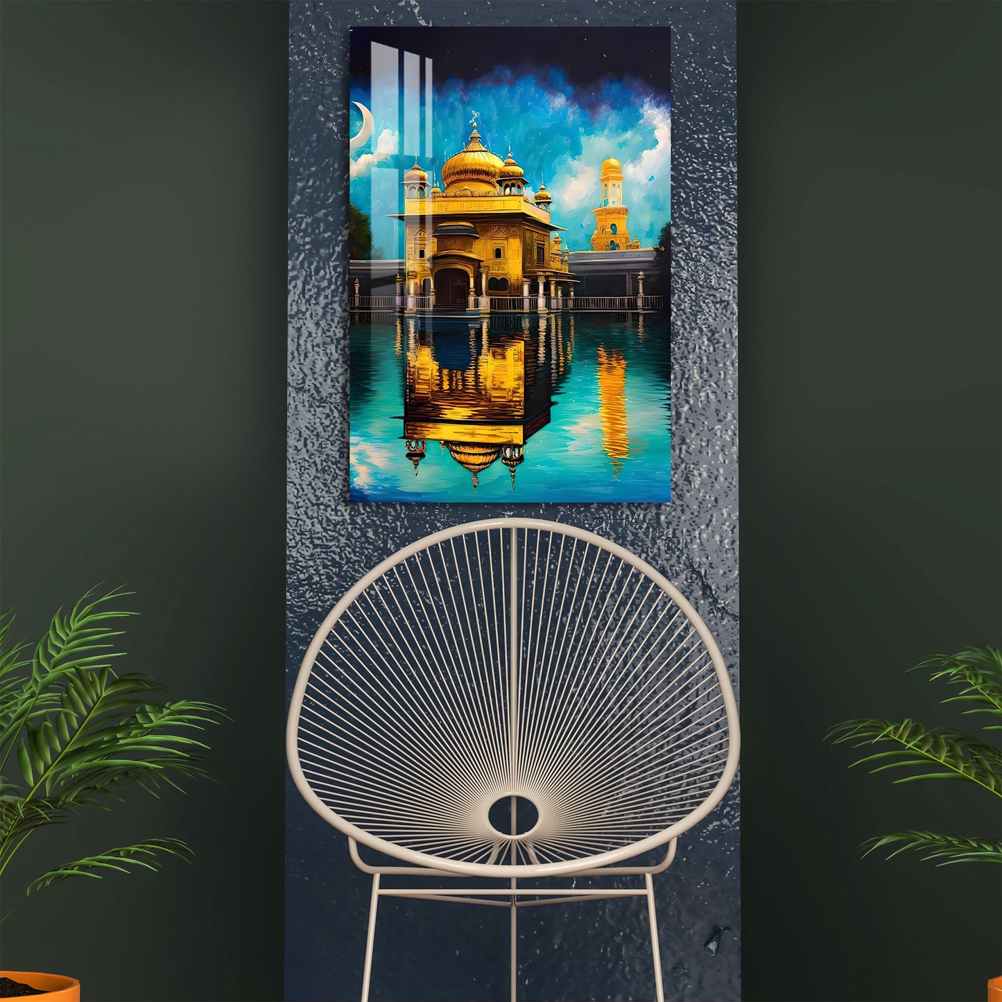 Mesmerizing Golden Temple Acrylic Wall Art