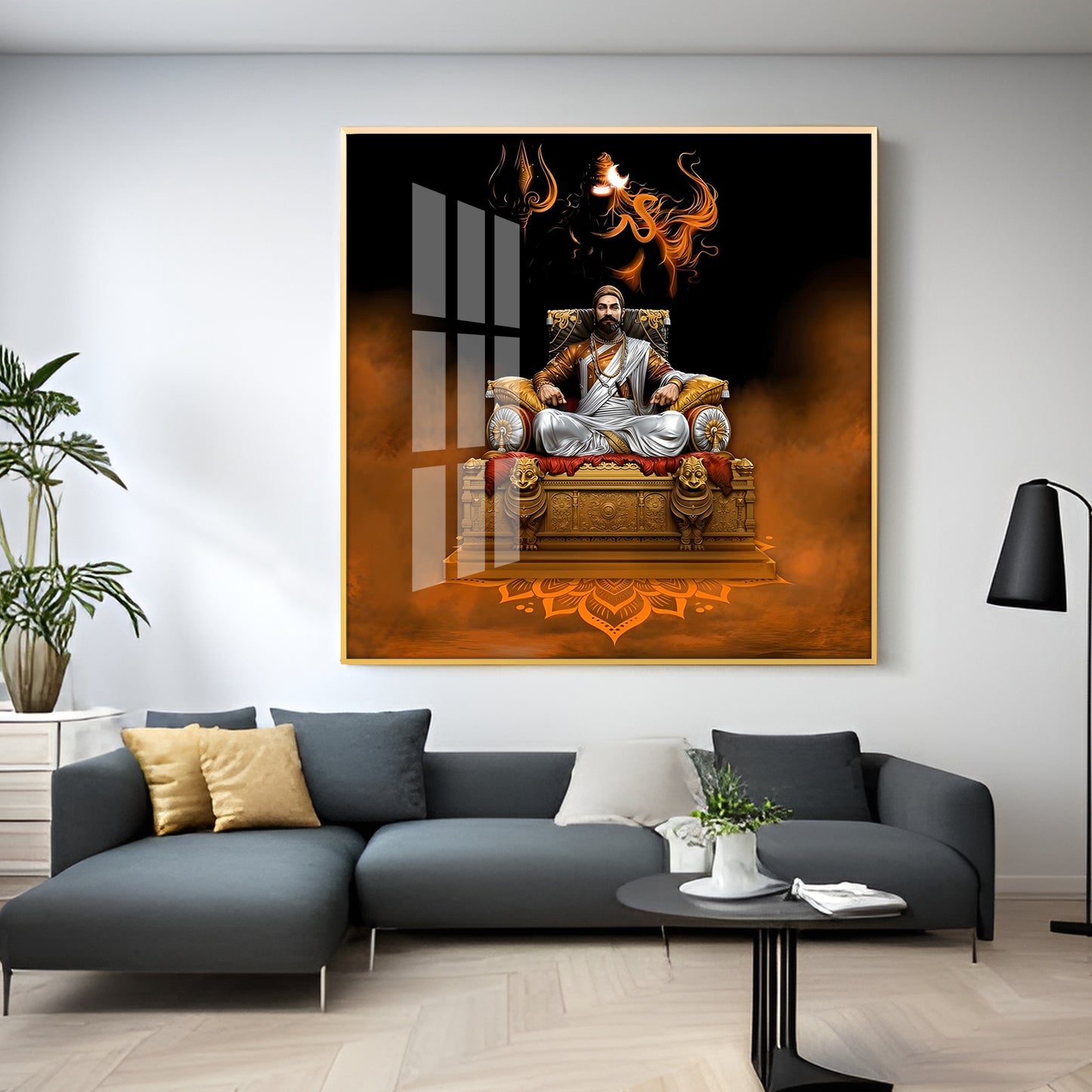 Maratha Warrior Shivaji Maharaj Premium Acrylic Square Wall Art