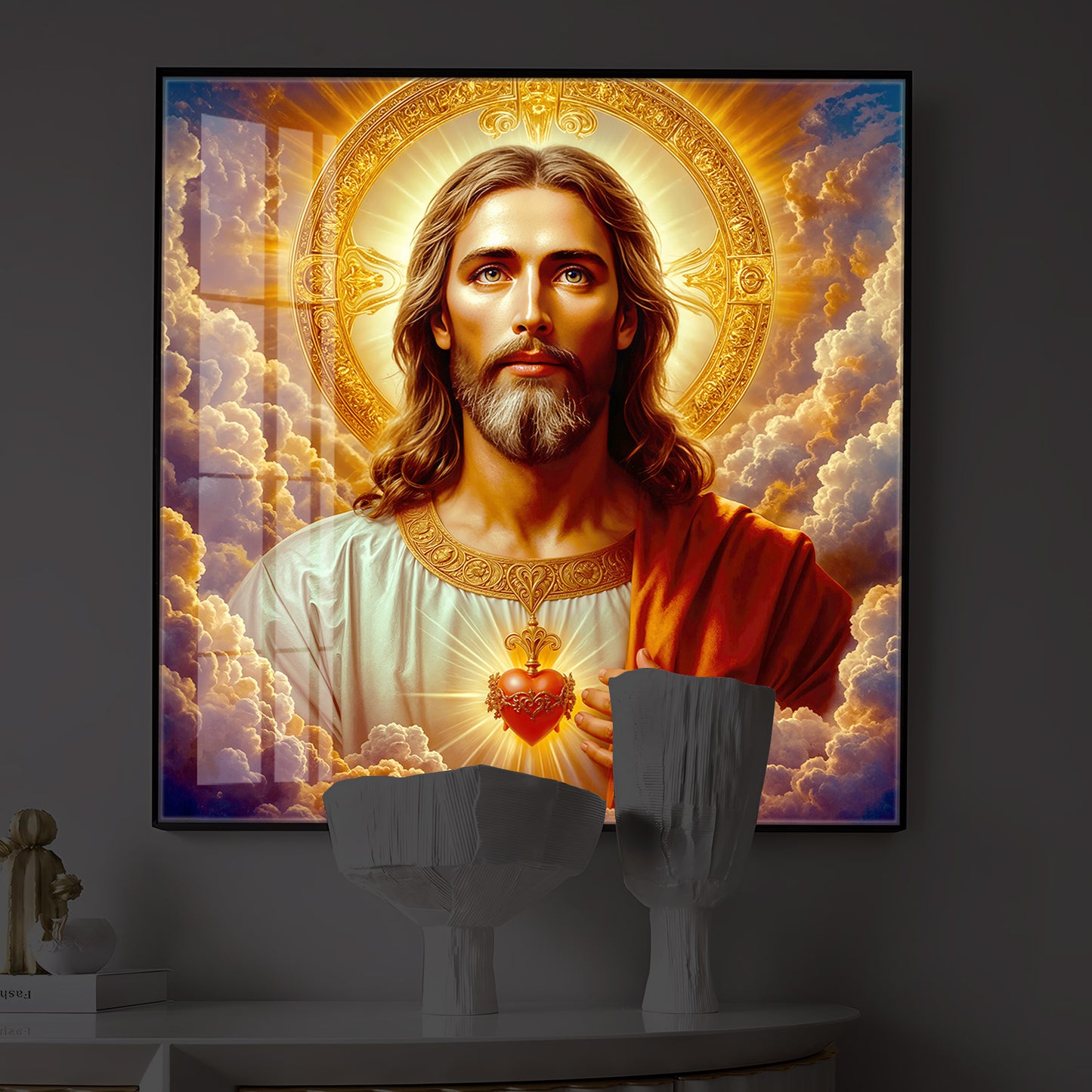 Lord Jesus Modern Luxury Backlight Square Wall Art
