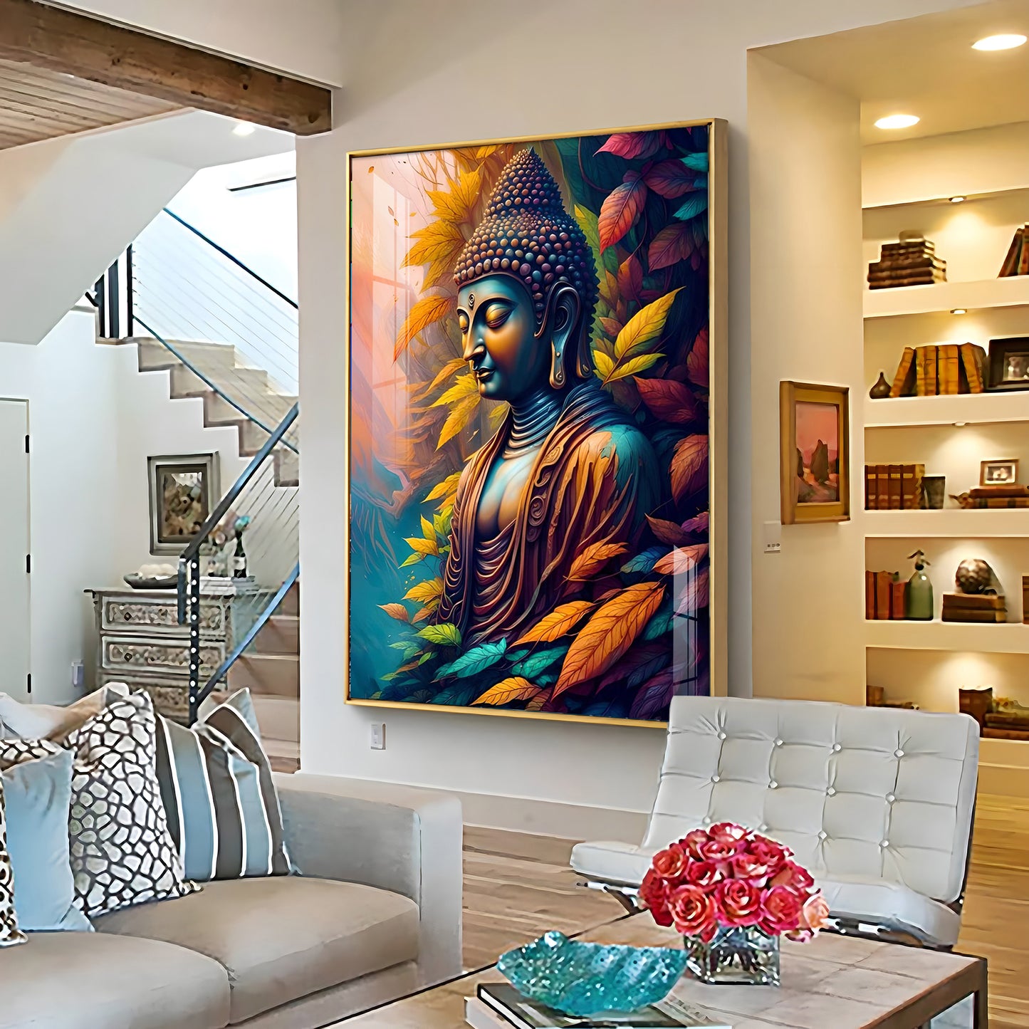 Indianara Buddha Premium Acrylic Vertical Wall Art