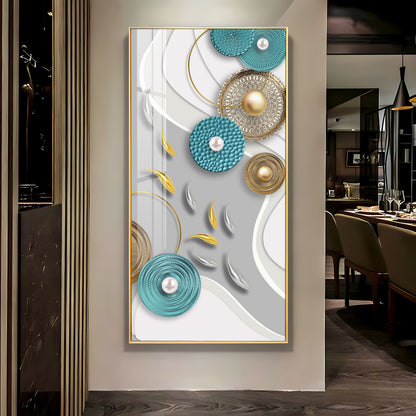 Silver & Golden Koi Fish Premium Acrylic Vertical Wall Art