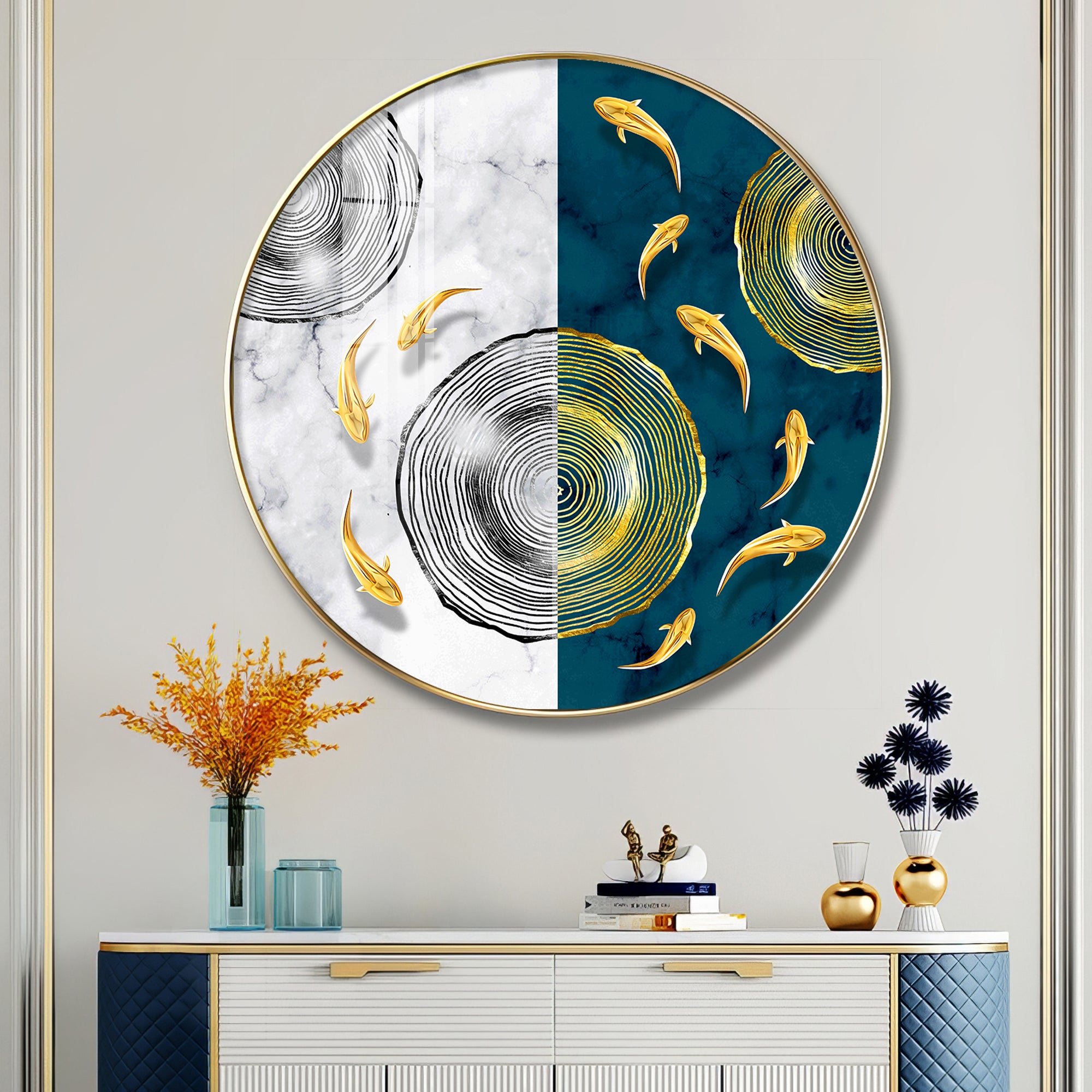 Goldfish Dreamscape Premium Acrylic Round Wall Art