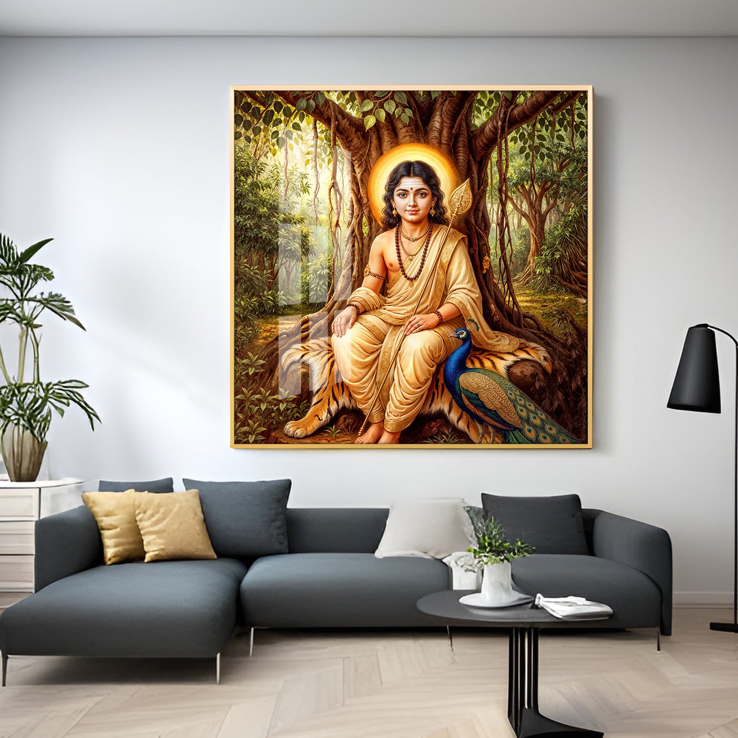 Divine Kartikeya Premium Acrylic Square Wall Art