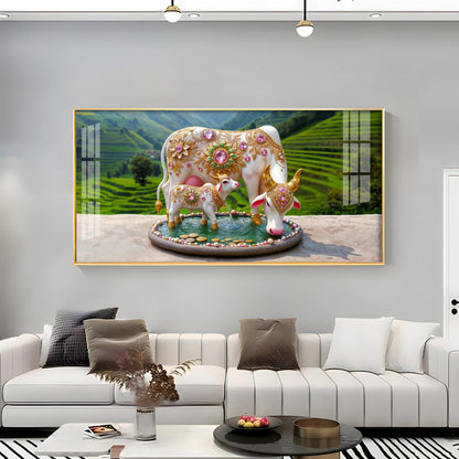 Holy Kamdhenu Premium Acrylic Horizontal Wall Art