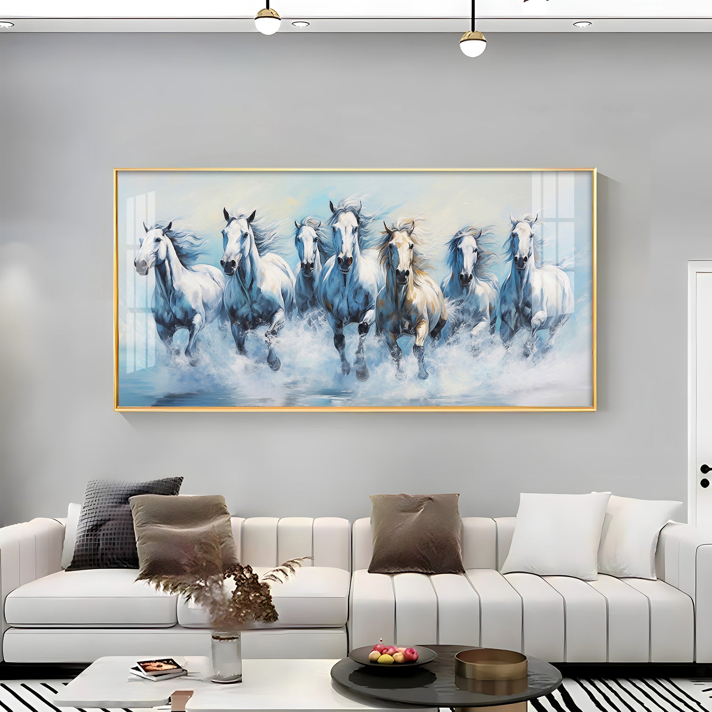 Fairytale Seven Horses Premium Acrylic Horizontal Wall Art