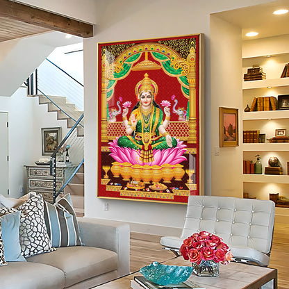 Lakshmi's Blessing Premium Acrylic Vertical Wall Art