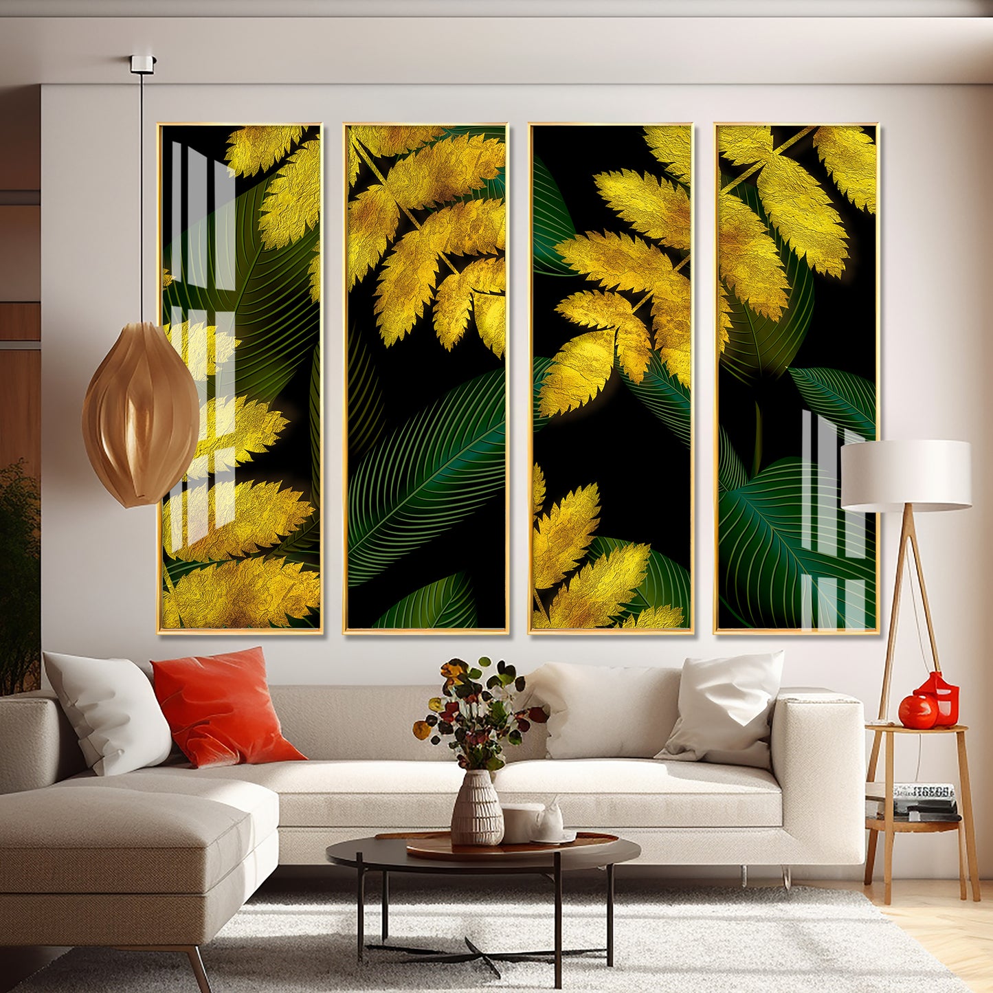 Autumn Season Premium Acrylic Vertical Wall Art (set of 4)