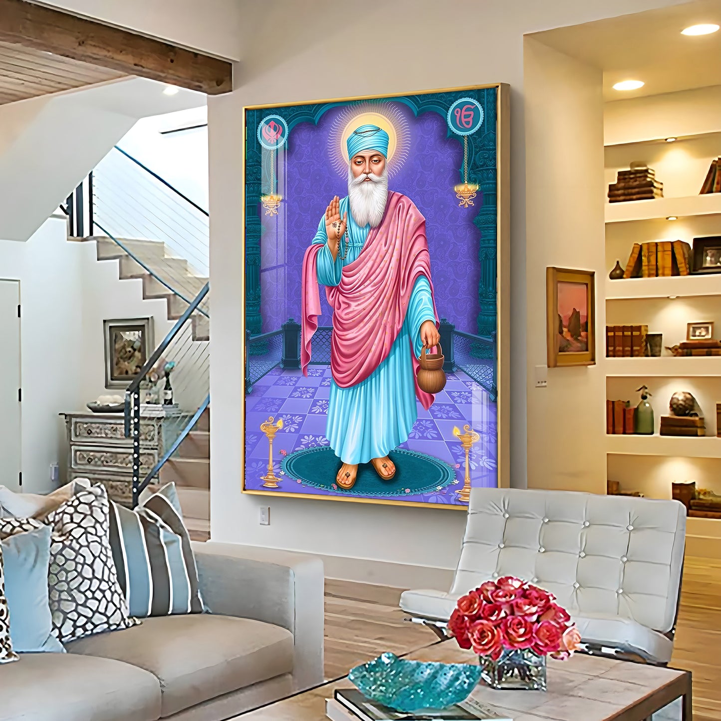 Shree Guru Nanak Dev Premium Acrylic Vertical Wall Art