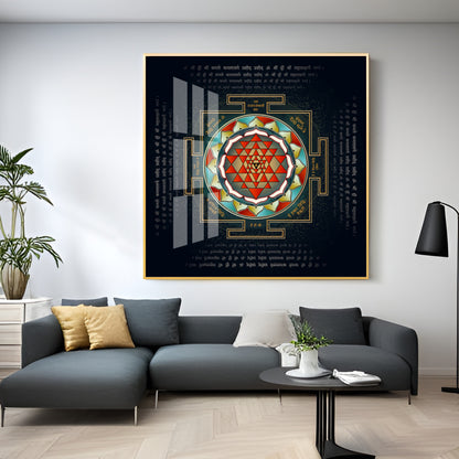 Shri Yantra Premium Acrylic Square Wall Art