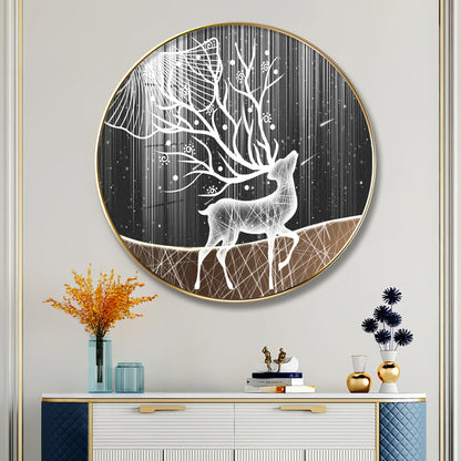 Radiance Deer Premium Acrylic Round Wall Art