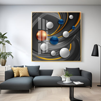 Colorful Circles Premium Acrylic Square Wall Art