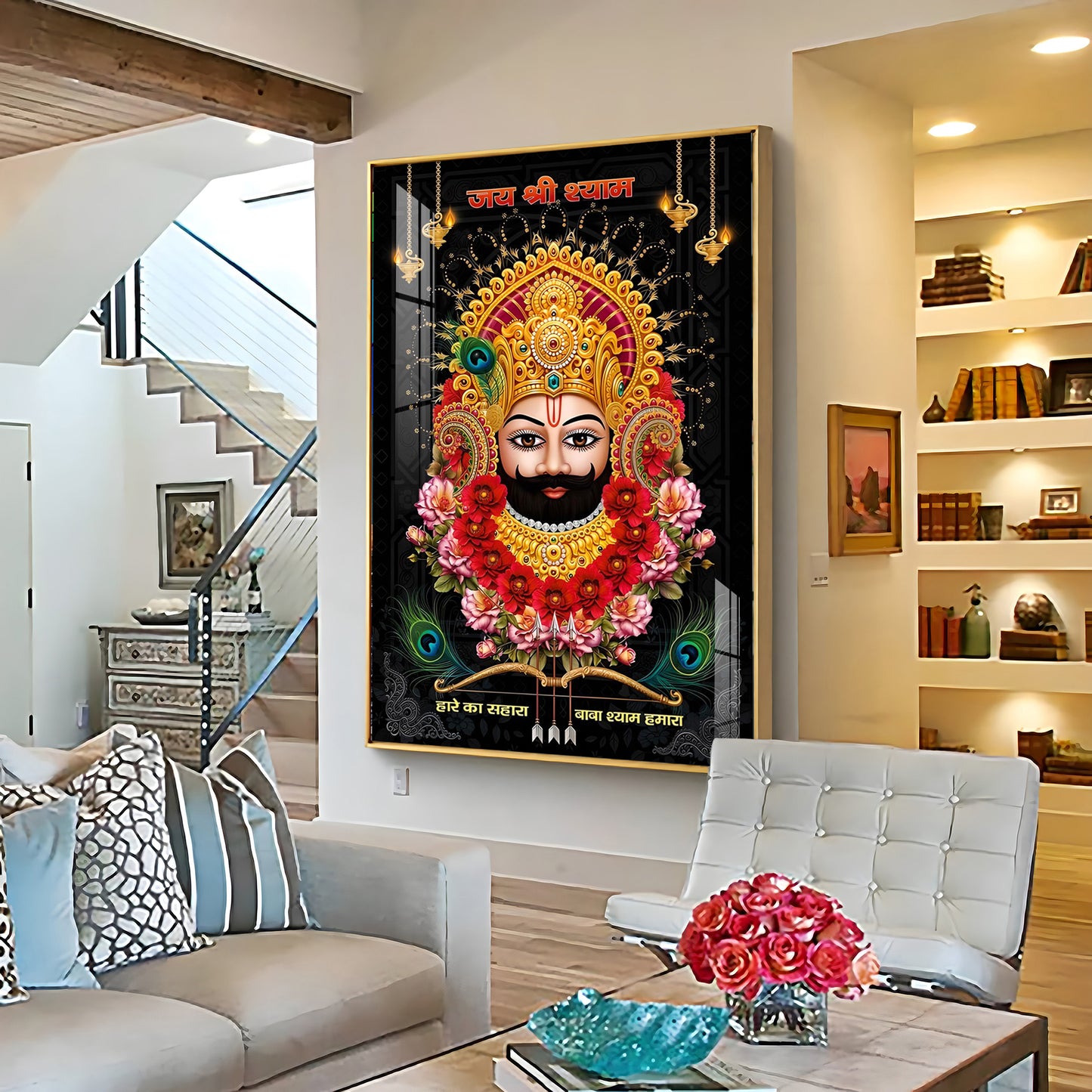 Khatu Shyam Baba Premium Acrylic Vertical Wall Art