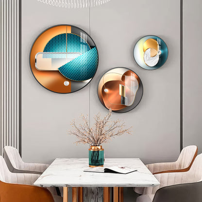 Semi Circle Abstract Premium Acrylic Round Wall Art (Set of 3)
