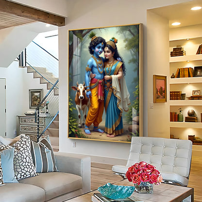 Krishna and Radha Togetherness Premium Acrylic Wall Art