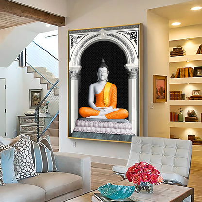 Serene Lotus Buddha Premium Acrylic Vertical Wall Art