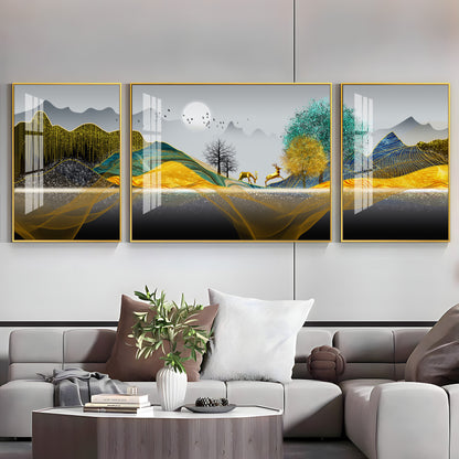 Forest Dawn Premium Acrylic Wall Art (Set of 3)