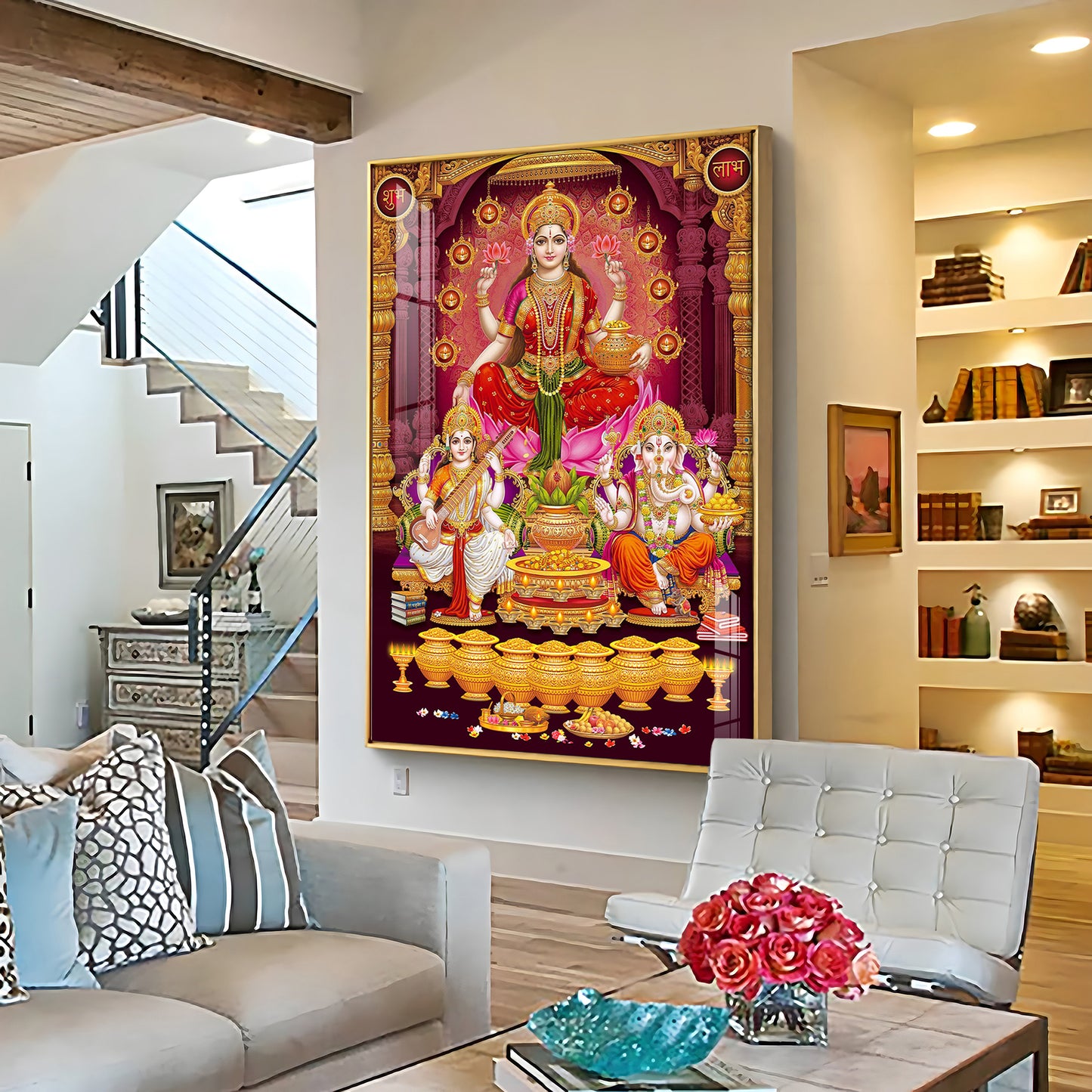 Laxmi's Sacred Serenity Premium Acrylic Vertical Wall Art