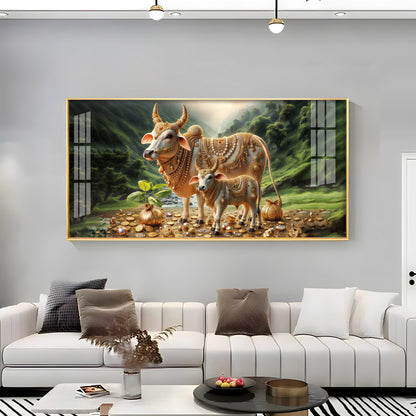 Nandi In Lush Green Forest Premium Acrylic Horizontal Wall Art