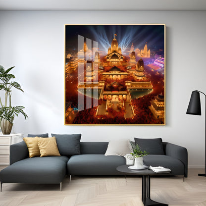 Enlightened Ayodhya Premium Acrylic Square Wall Art