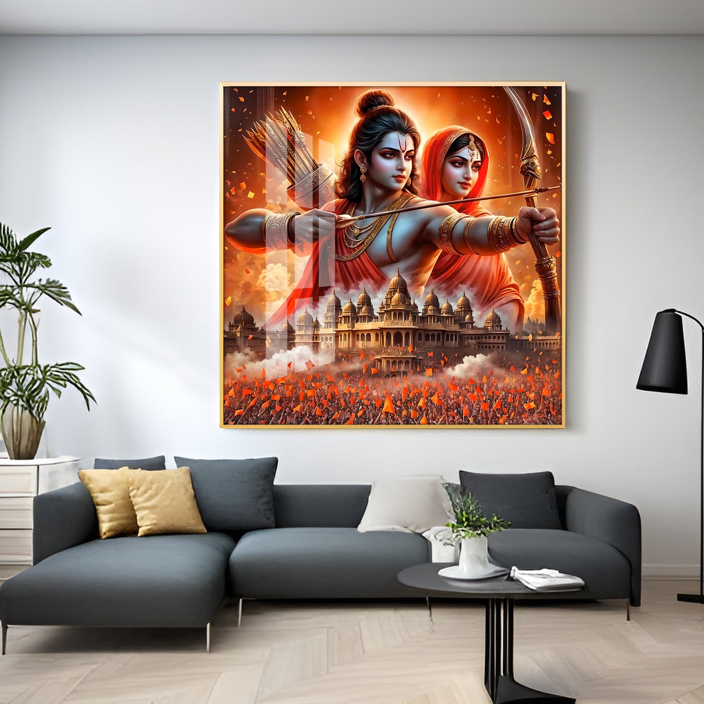 Ram and Sita Premium Acrylic Square Wall Art