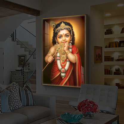 Little Murugan Ji Modern Luxury Backlight Vertical Wall Art