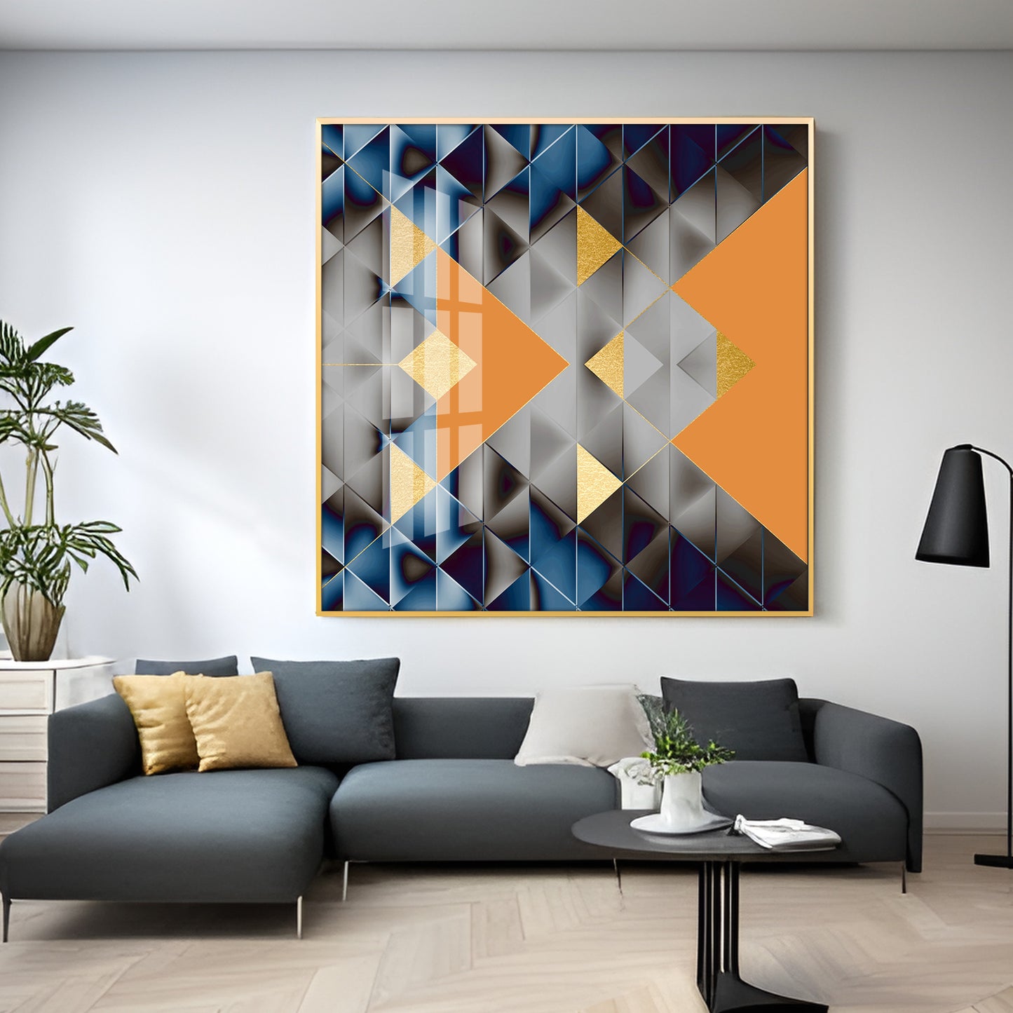 Watercolor Block Geometric Premium Acrylic Square Wall Art