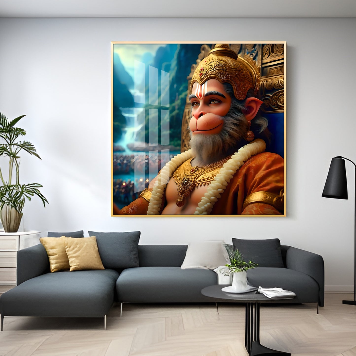 Legendary Hanuman Premium Acrylic Square Wall Art