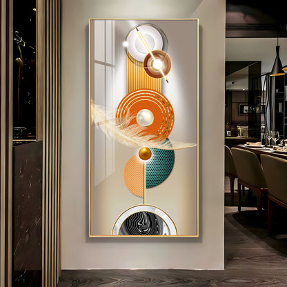 Luxury Crystal Circle Premium Acrylic Vertical Wall Art