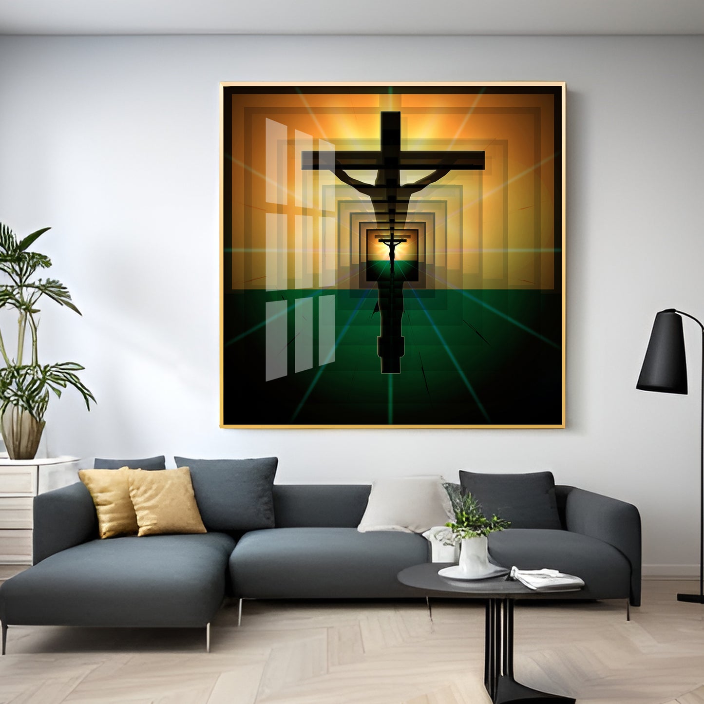 The Jesus Cross Premium Acrylic Square Wall Art