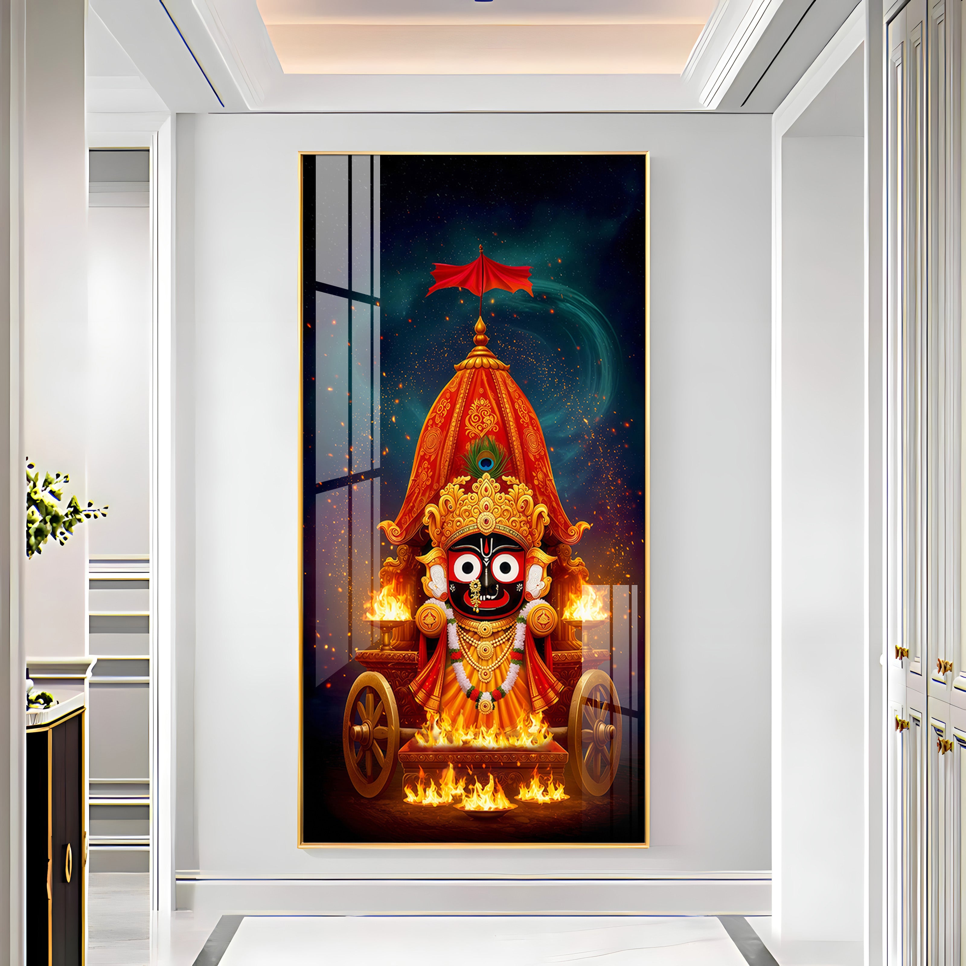 Jagannath Prabhu Modern Luxury Backlight Vertical Wall Art