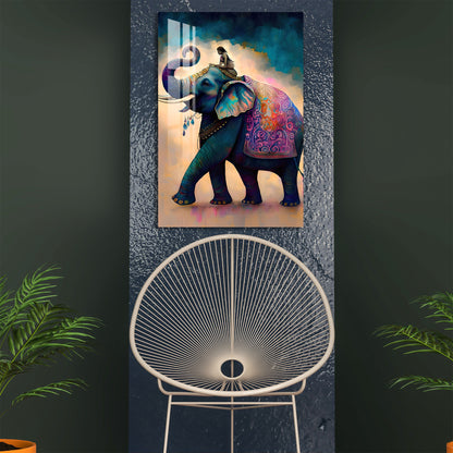 Decorated Asian Elephant Acrylic Wall Art