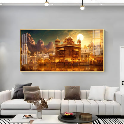 Golden Temple Premium Acrylic Horizontal Wall Art